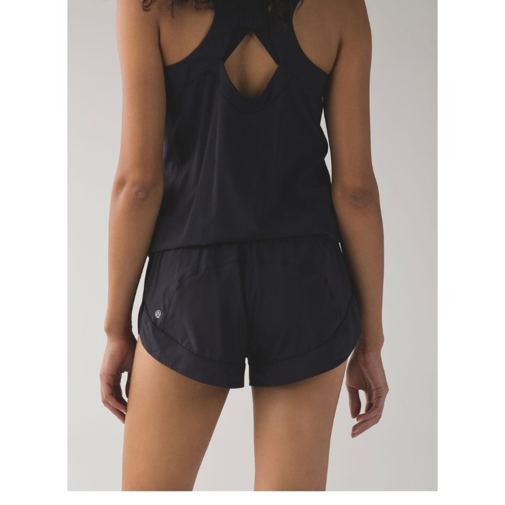 Lululemon Romper Womens 4 Black Racerback Speedy Runsie Workout Gym One Piece